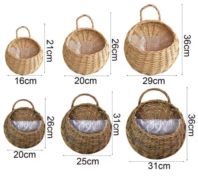 Plantador De Flores De Rattan De Vime Feito À Mão - Cesta Canto do Jardim™