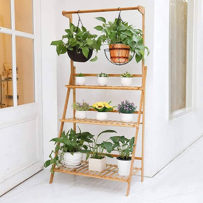 Suporte para Vasos de Plantas com Três Prateleiras Canto do Jardim™