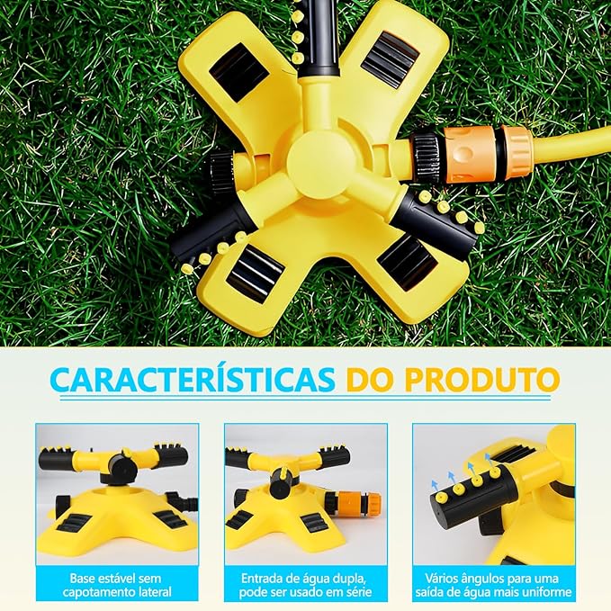 Aspersor Irrigacão Para Jardim e Gramado Econômico Sprinkler 360° (Leve 2 e Pague menos) Canto do Jardim