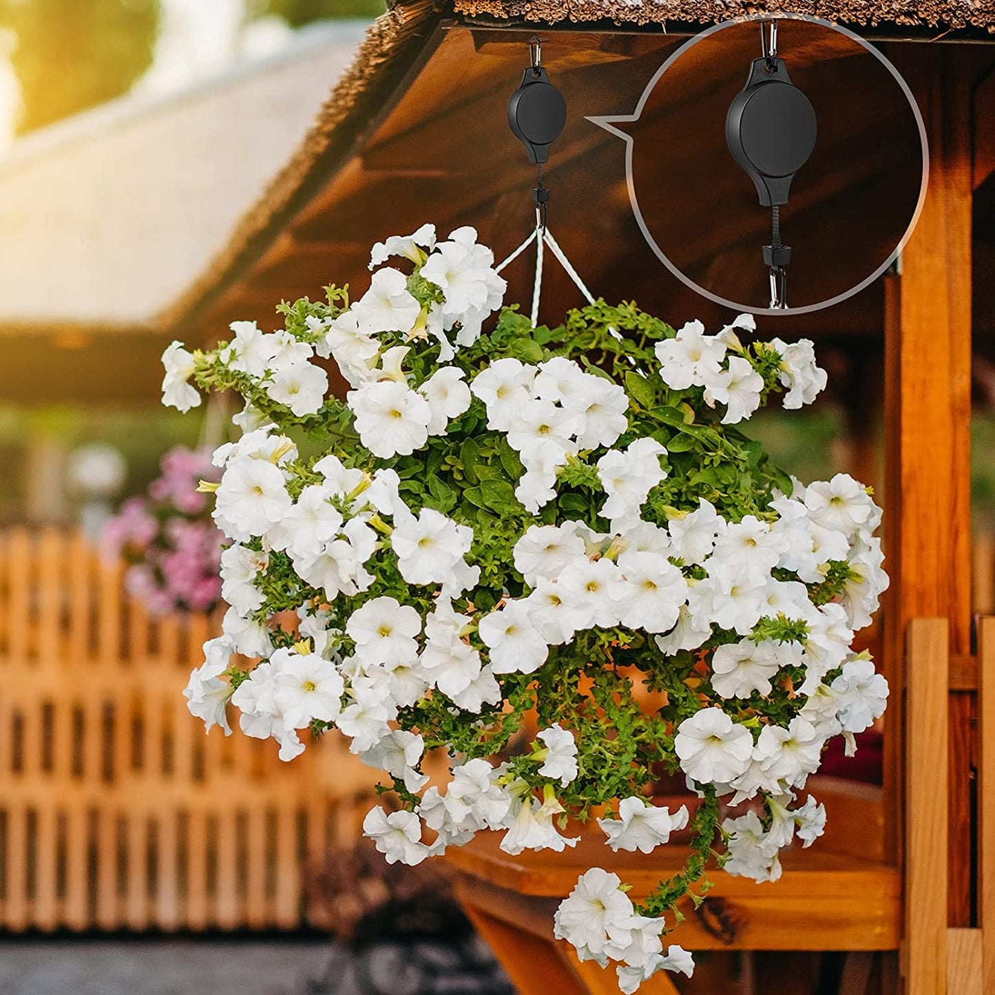 Kit de Gancho Retrátil Para Plantas - Canto do Jardim™