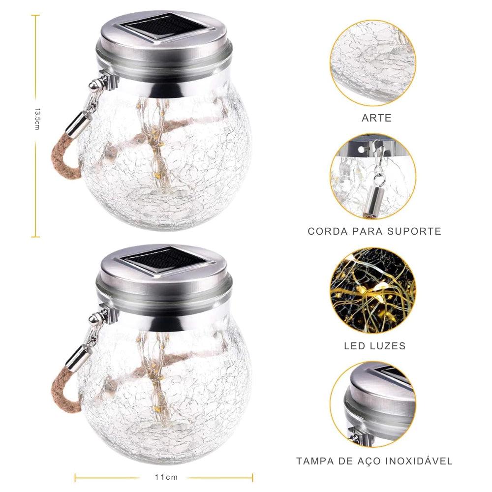 Luminária Suspensa Solar Impermeável Decorativa - Canto do Jardim