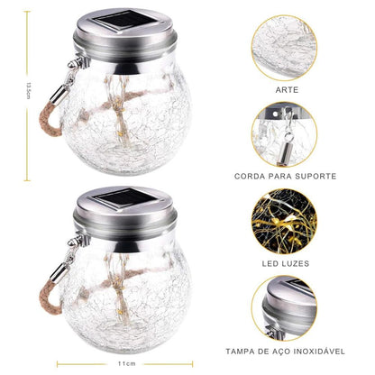 Luminária Suspensa Solar Impermeável Decorativa - Canto do Jardim