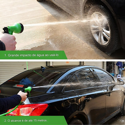 Mangueira De Alta Pressão Expansiva e bico ajustável com 7 modos - Canto do Jardim™