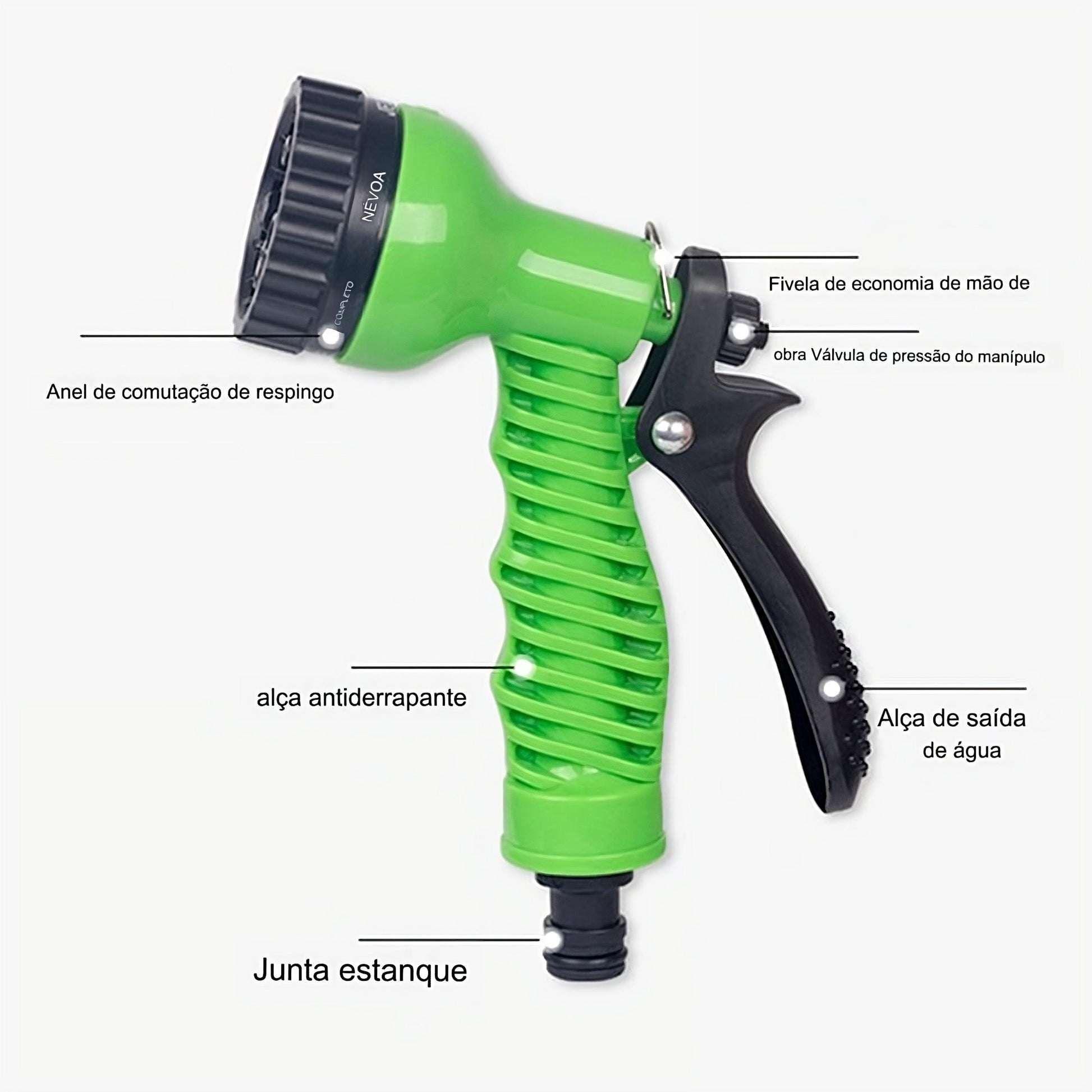 Mangueira De Alta Pressão Expansiva e bico ajustável com 7 modos - Canto do Jardim™