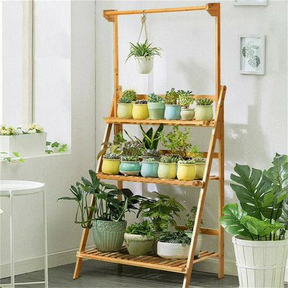 Suporte para Vasos de Plantas com Três Prateleiras Canto do Jardim™